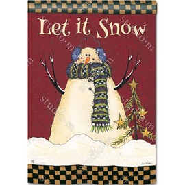 Primitive Snowman Winter House Flag Let it Snow Holiday Scarf 28" x 40"