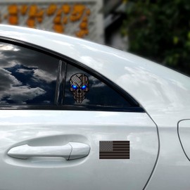 3 Pack 5.1"Reflective All Black American Flag Sticker, Skull Decal with Black US Flags, UV Fade Resistant Vinyl Car Flags Stickers for Trucks Jeep Van Women Men Motorcycle Laptop Skateboard Bike Bumpe