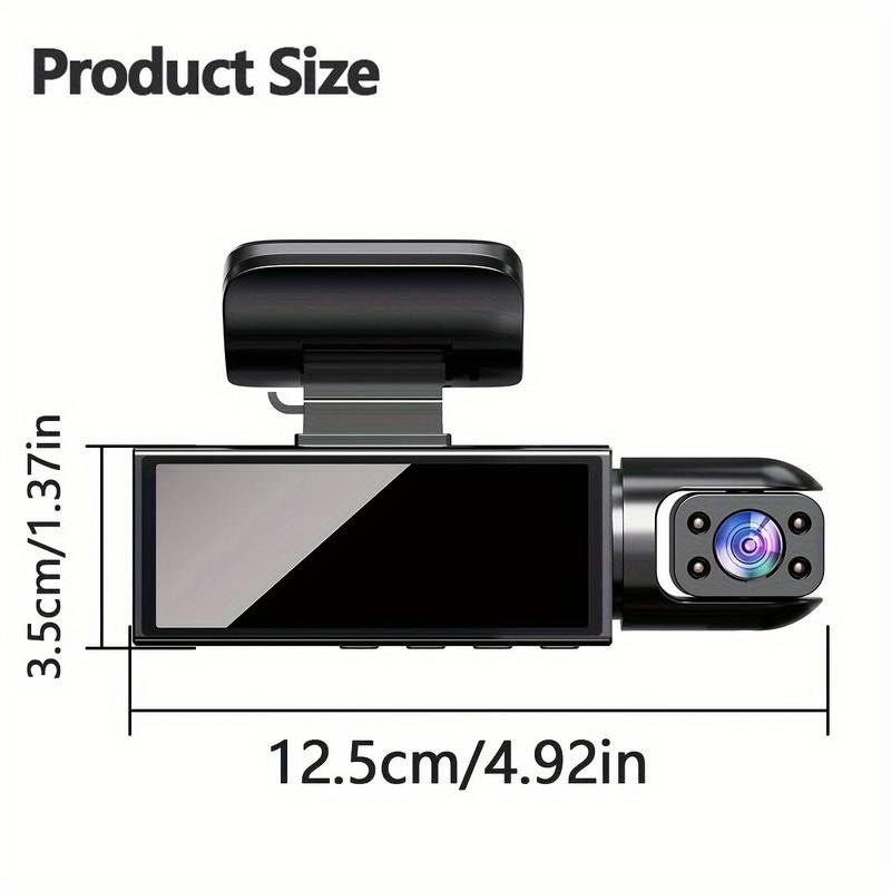 1080P Dash Cam, Dual-Camera Tachograph - Infrared Night Vision, Loop