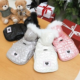 You&PET 대구백화점 유앤펫강아지 글리터 하트 누빔 패딩(중형견 대형견 화이트  2XL~4XL) Daegu Department Store You&Pet Dog Glitter Heart Quilted Padding (Medium to Large Dogs White 2XL~4XL)