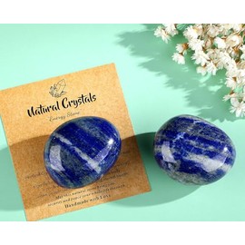 Sahoottie SAHOOTTIE Lapis Lazuli Crystal 1.6-1.8" Lapis Lazuli Gemstones Healing Crystal Lapis Lazuli Polished Gemstone Tumbled Stone Lapis Lazuli Pocket Stone for Crystal Lovers Beginners Collectors 1pc