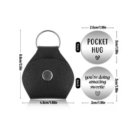 you’re doing amazing sweetie pocket hug, funny token, best friend gift w/Leather Case Keychain #PH84