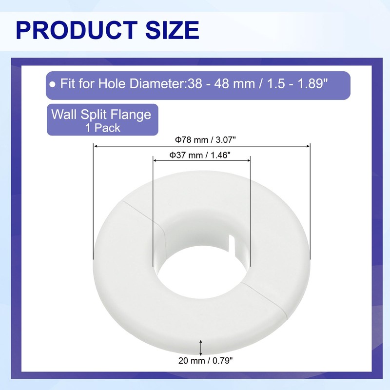 PATIKIL Wall Split Flange 1.5" (37mm), Round Detachable Escutcheon Plate