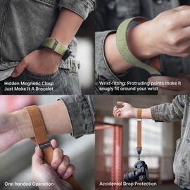 PGYTECH Schnellverschluss-Kamera-Handschlaufe, verstellbare Handschlaufe für Kamera, DSLR, SLR, Kameragurte für Fotografen, Erdbraun