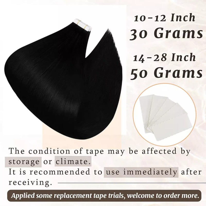 Ugeat Extensiones Cabello Natural Negro 14in 50gr