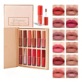 12 Colores Labiales Mate Set De Pintalabio Gloss Indeleble