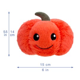 Doindute Smile Pumpkin Plush Stuffed Animal, Cute Furry Orange Pumpkin Toy, Soft Cuddly Plushie Hugger Toy for Boys Girls, Gifts for Kids or Girlfriend, 6 Inches