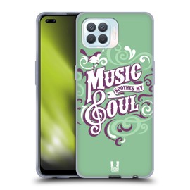 Head Case Designs Music Soothes My Soul Typografie Inspirierend Soft Gel Handyhülle Hülle kompatibel mit Oppo F17 Pro / A93 / Reno4 F