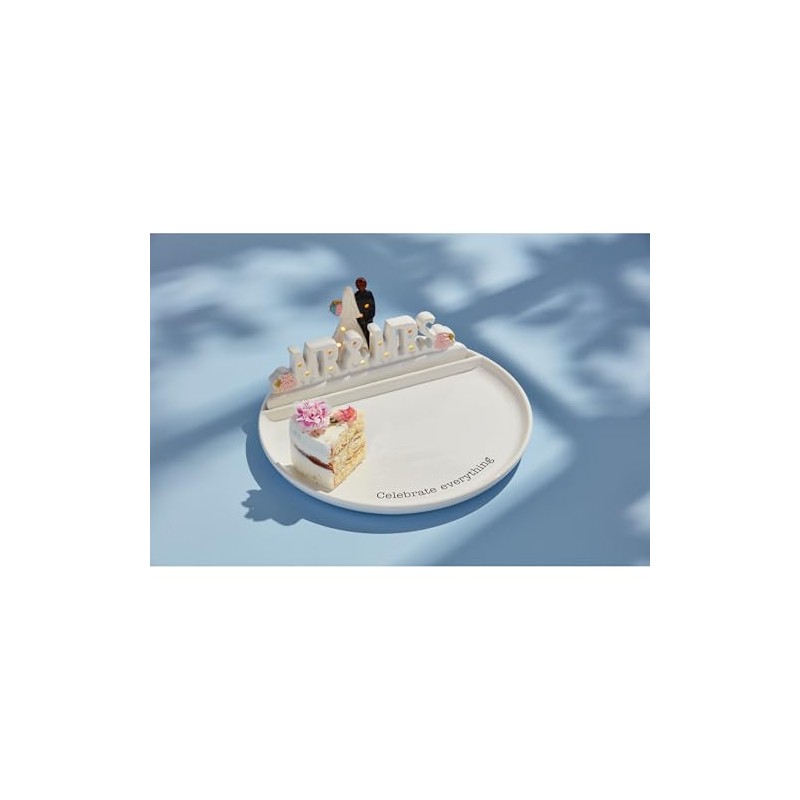 Mud Pie 13" Dia Large Sitter Round Platter, White