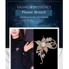 Floral Brooch Created Crysta Rhinestone Flower Brooch for Women Pearl