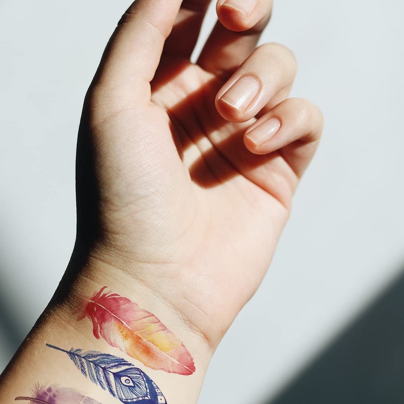 Oottati Waterproof 2 Sheets Small Cute Temporary Tattoo Stickers Colored