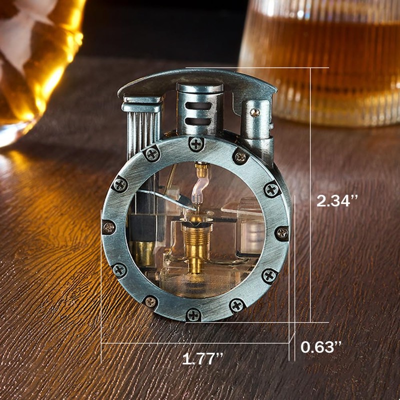 Laicengo Vintage Steampunk Trench Lighter, Jet Torch Lighter, Butane Refillable