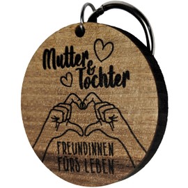 Geschenk Muttertag - Mutter und Tochter Schlüsselanhänger aus Holz, Glücksbringer, Geburtstagsgeschenk für Mama, Mama Geburtstagsgeschenk, Beste Mama Geschenk, Mutter Tochter Geschenk
