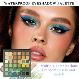 DWDiWen 36 Colors Makeup Eyeshadow Palette, Colorful Matte Glitter Eyeshadow Makeup Palette, Professional Waterproof Shimmer Eyeshadow Palette, Highly Pigmented Powder Eyeshadow Set(B)