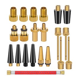 21 piezas de latón Presta Schrader válvula herramientas adaptadoras, aguja de bomba de bola, adaptadores de válvula de neumático de bicicleta, herramientas de bomba, adaptador de válvula Presta, accesorios para bomba de bicicleta, accesorios para bomba d