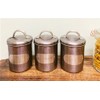 Grey Hammered Metal Tea Coffee Sugar Storage Canister Set
