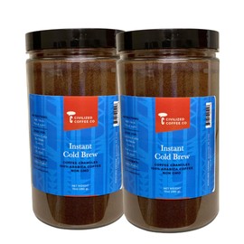 Civilized Coffee Instant Cold Brew Coffee Granules Medium Dark Roast Non-GMO Jar 10 oz (2 Pack)