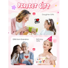 Elilier Kids Purse Handle Bag Crossbody bags, Makeup bag Girls Gifts, Gifts for 4-8-10-12 Girl Toddler, monogram Pouch Bag for makeup kits, Handbag-peach pink-D