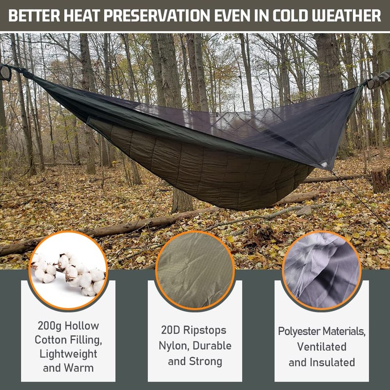 Under Quilts for Hammocks, HIKERBRO Ultralight Hammock Underquilt, Double Size