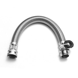 XUESNOF Garden Hose Extender, Kink-Free Saver,Braided Stainless Steel Water-Inlet Hose (Hose OD 0.87", ID 0.62")