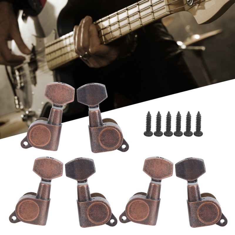 6Pcs Guitar Locking Tuners Tuning Pegs for Full Enclosed Electric