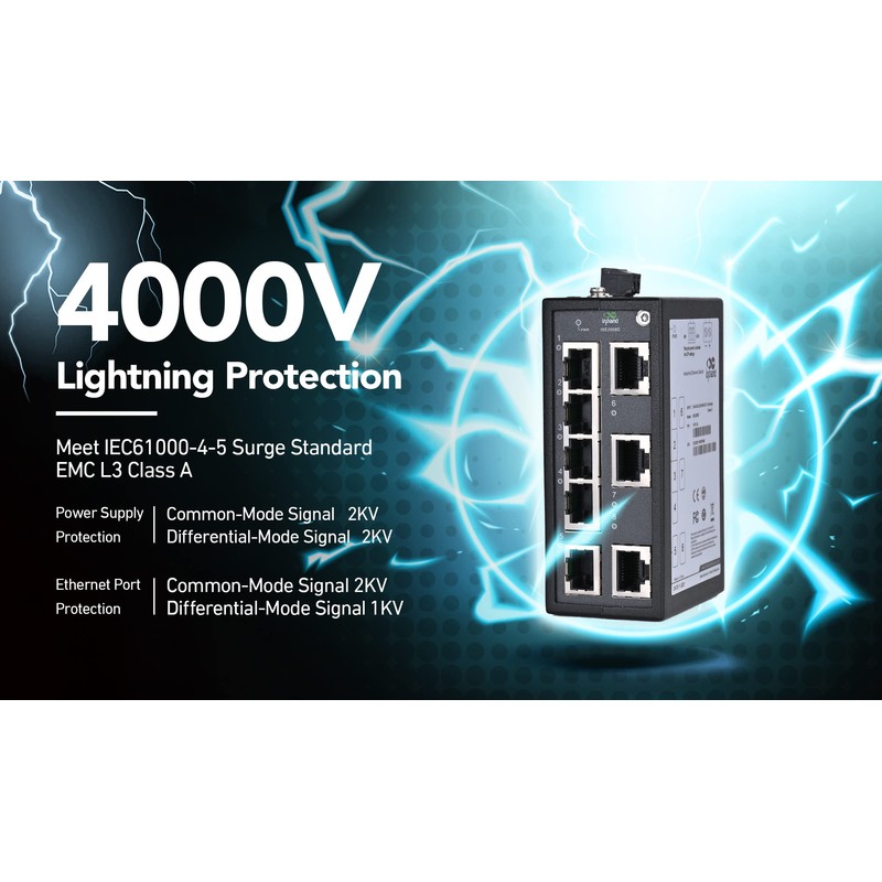 InHand Networks ISE-PSeries Switch Industrial Grade Unmanaged Switch (8* 10/100