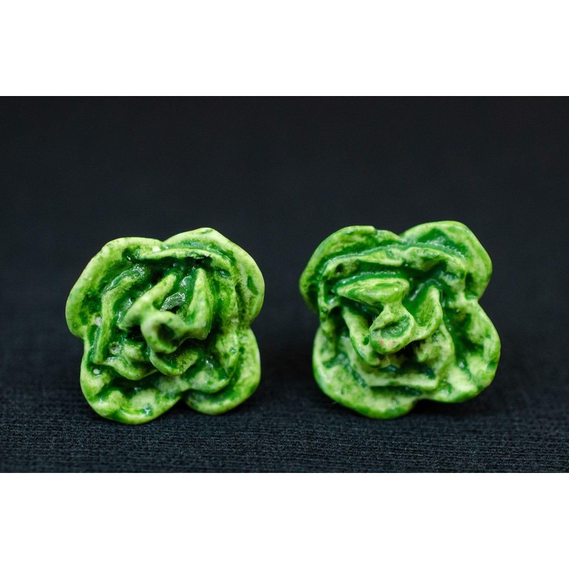 Miniblings Lettuce Salad Stud Earrings Cooking Chef Iceberg Lettuce Green