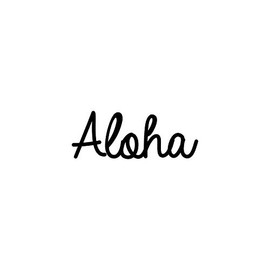 Vinyl Wall Art Decal - Aloha - 5.7" x 15" - Modern Inspirational Hawaiian Love Hello Word Quote for Home Bedroom Store Coffee Shop Entryway Decoration Sticker