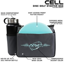 MVP Disc Sports Cell Disc - Bolsa de arranque de golf (gris/agua)