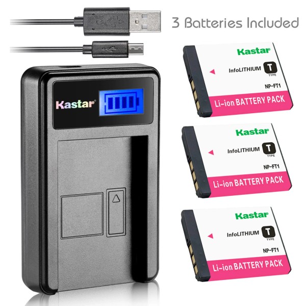 Kastar Battery LCD Charger for Sony NP-FT1 FT1 & Sony