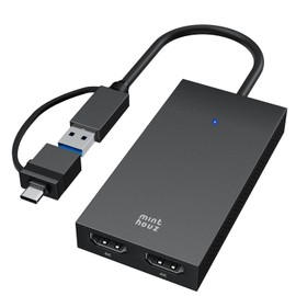 Minthouz USB 3.1/USB C to Dual HDMI Adapter, DisplayLink Dual 4K @ 60Hz HDMI Splitter 2 Monitors Simultaneously for Dell HP Surface Lenovo, Supports Windows and M1/M2/M3/M4 MacBook