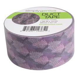 Simply Genius (Single Roll) Patterned Duct Tape Roll Craft Supplies for Kids Adults Colored Duct Tape Colors, Lavender Leaves