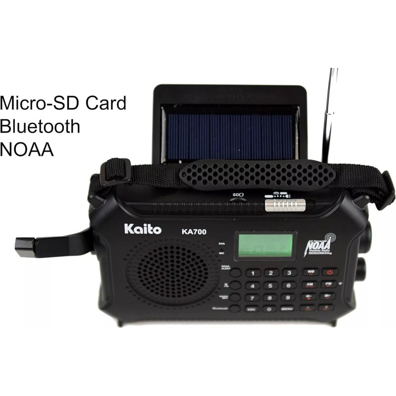 Kaito KA700 Bluetooth Hand Crank Solar Powered Emergency Radio with