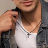 Silver Cross Necklace for Men, Stainless Steel Necklace Silver Cross
