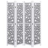 Unbranded 4-Panel Room Divider Gray 55.1"x65" Solid Wood