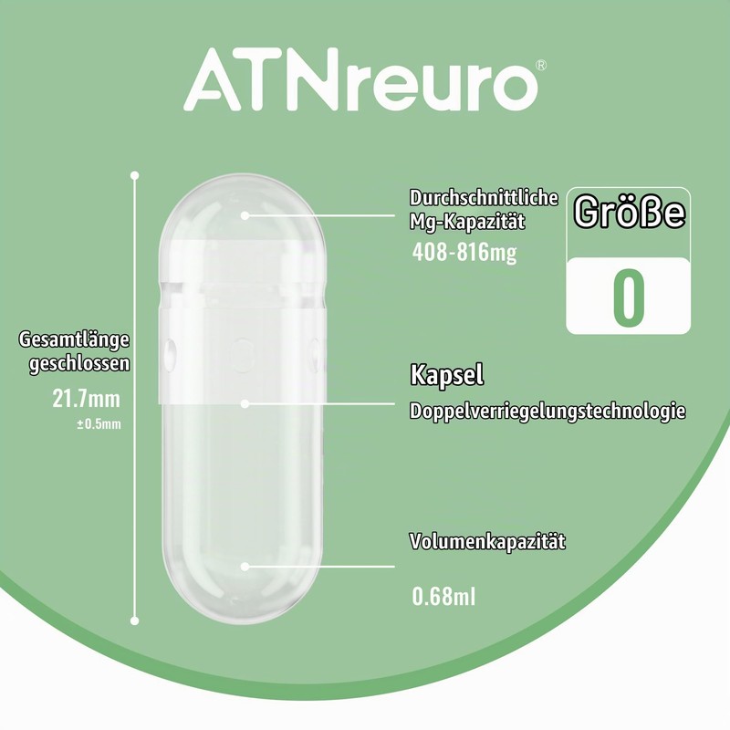 ATNreuro Gelatin Empty Capsules Size 0 (Pack of 100), Empty