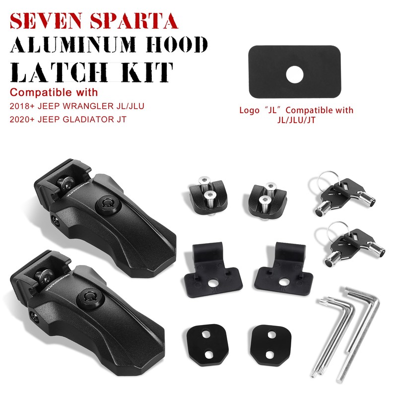 Seven Sparta Upgraded Locking Hood Latches for Jeep Wrangler JL/JLU