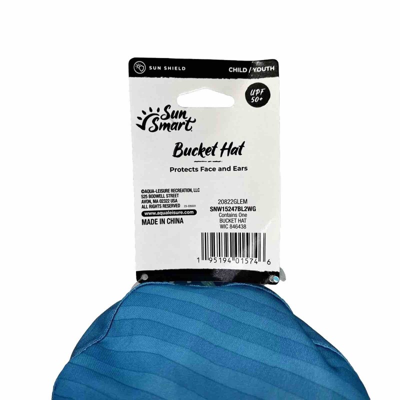 Sun Smart Teal Blue Child LOBSTER Theme Bucket Hat Protects