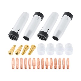 Mtsooning 26PCS MIG Welder MB 24KD Welding Gun Accessory Kit,M6 MIG MAG Contact Tips,Conical Cups Gas Nozzle,Contact Tip Holder,Gas Diffuser Ceramic Replacement Parts for MIG MB24KD Welding Torch