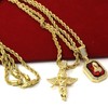 Jewel Town Mens Gold Angel & P Ruby Bundle Set