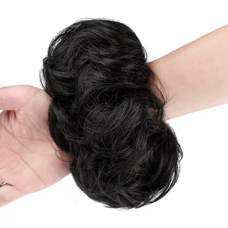 Felendy Scrunchie Con Rodete Postizo Ondulado Y Despeinado, 2 Piezas
