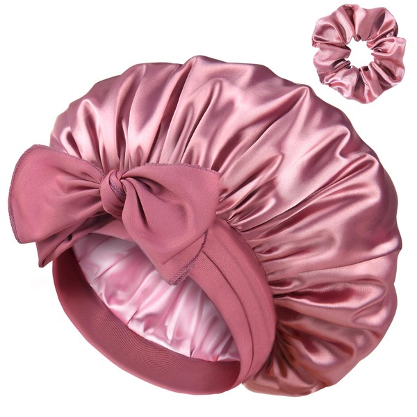 YANIBEST Double Layer Satin Silk Bonnet for Sleeping Hair Bonnet