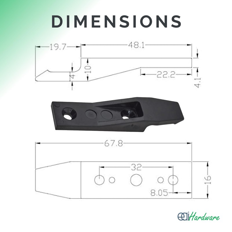 EAI Keku EH Drop On, Hook & Push Plinth Fastener