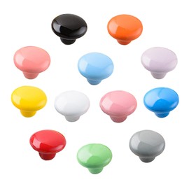 Ymaiss 12packs Colorful Ceramic knobs Round Mushroom Cabinet Dresser Vintage pulls Door Handles Drawer Knob Pull Handle Dresser Pulls Cupboard Wardrobe Drawer knobs with Screws