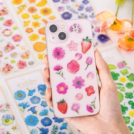 EUSTACE Notebook Stickers, Reward Stickers, 8 Pieces, Cute Stickers, 3D Dimensional, Foil Stamping, Scrapbooking, Diary, Photo Album, Smartphone, DIY, Kids, Adults, Handmade Flowers, Daisy, Clover,