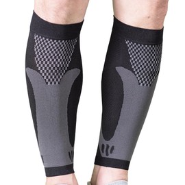 Nithra Calf Supporters, Set of 2 (1 Pair), Sports, Compression, Compression Support, Sweat Absorbent, Quick Drying, Unisex, Black, S-XL, Men's, Women's