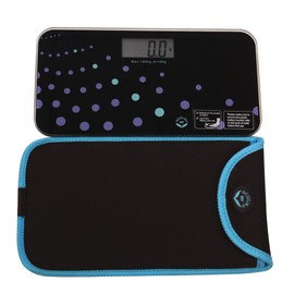 NewlineNY Trendy Wave Mini Bathroom Scale + Travel Slip Case, SBB0721M-NYTW + NY-MSS101-BBL