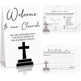101 Pieces Church Visitor Cards 1 Welcome to Our Church Card and 100 Pieces 4 x 6 Inches Prayer Request Cards Church Connection Cards for Church Greeting Praying