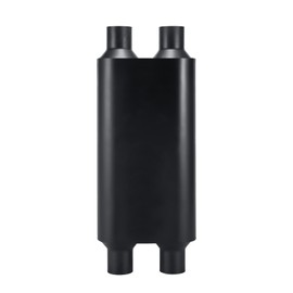 TECTRUC Muffler 3 Chamber 2.25" Universal Muffler Performance Race Exhaust Muffler 2.25 IN Pipe,Aggressive Sound,Black(2.25" dual in/2.25" dual out/overall 23")