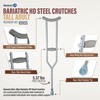 Dynarex Bariatric HD Steel Tall Adult Crutches - 5'10” to